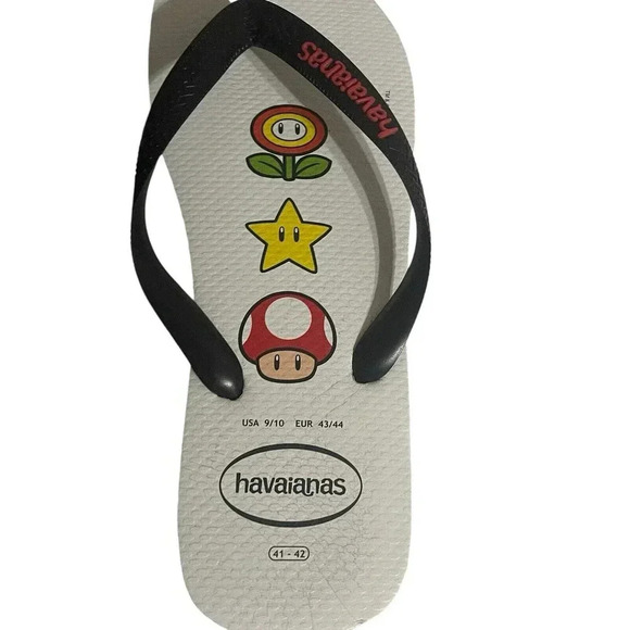 Havaianas Unisex Men’s Mario Bros Sandal White/Black Flip Flop Size 9/10 RARE main image 11